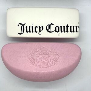 Juicy Couture Sunglasses Case Bundle Pink White Logo Hard Case + Cloth